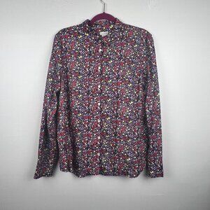 J. by J. Crew Women's Floral 100% Cotton Button Up Shirt Size XL